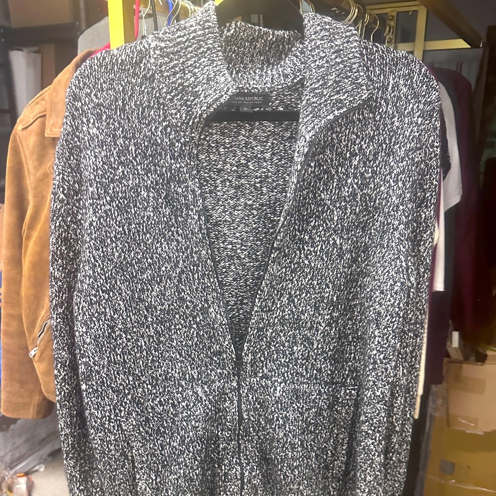 Wool Zip Cardigan Sweater